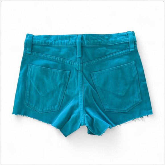 Hudson Gemma Blue Daisy Denim Cut Off Frayed Hem 5 Pocket Shorts NWT NEW 24 - Picture 6 of 8